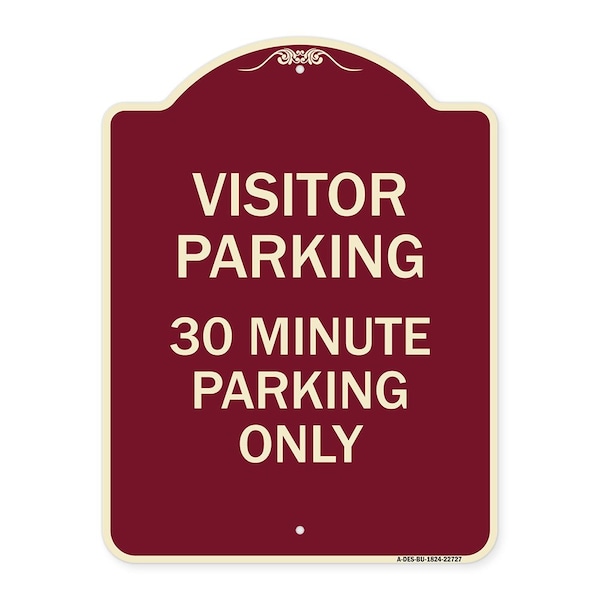 Signmission Visitor Parking Visitor Parking 30 Minute Parking Heavy-Gauge Alum Sign, 24" x 18", BU-1824-22727 A-DES-BU-1824-22727 - main
